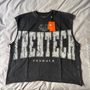 YoungLA Trentech black cropped sleeveless t-shirt tank top in Men’s medium- new
